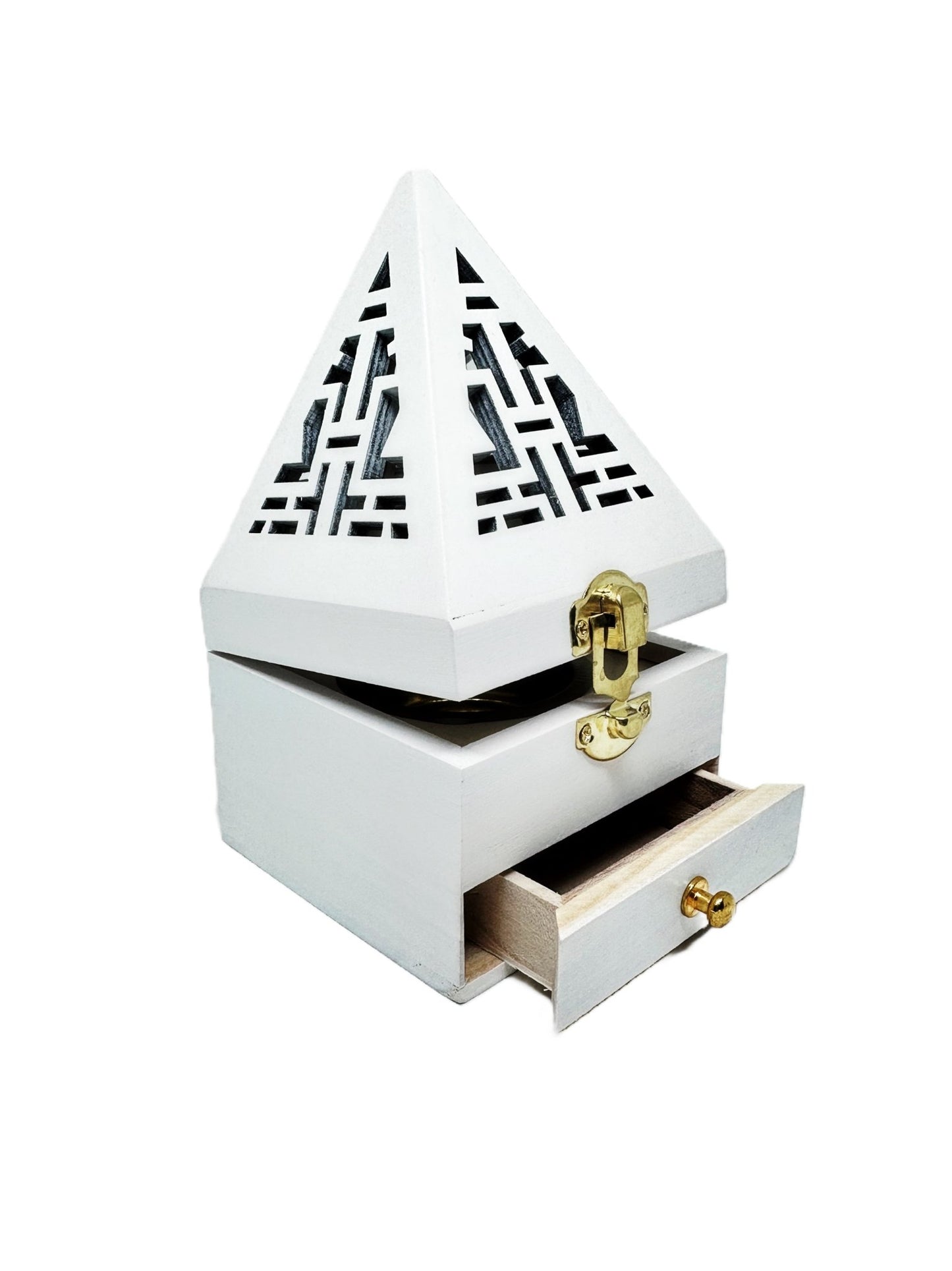 B130 PYRAMID WHITE WOODEN BURNER
