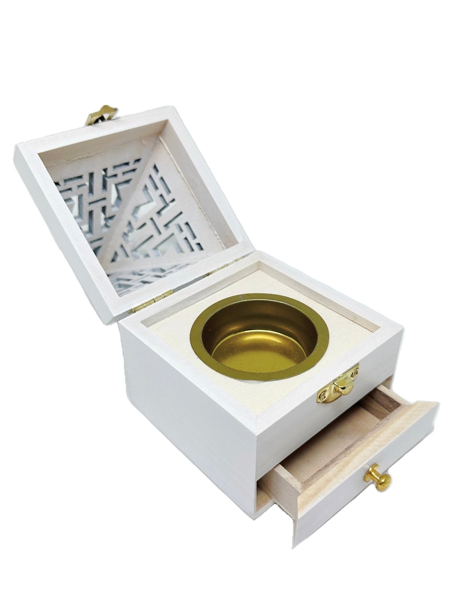 B130 PYRAMID WHITE WOODEN BURNER