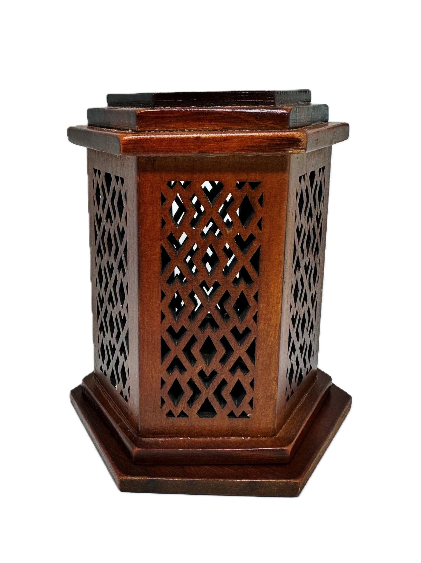 B123 HEXAGON TALL WOODEN BURNER