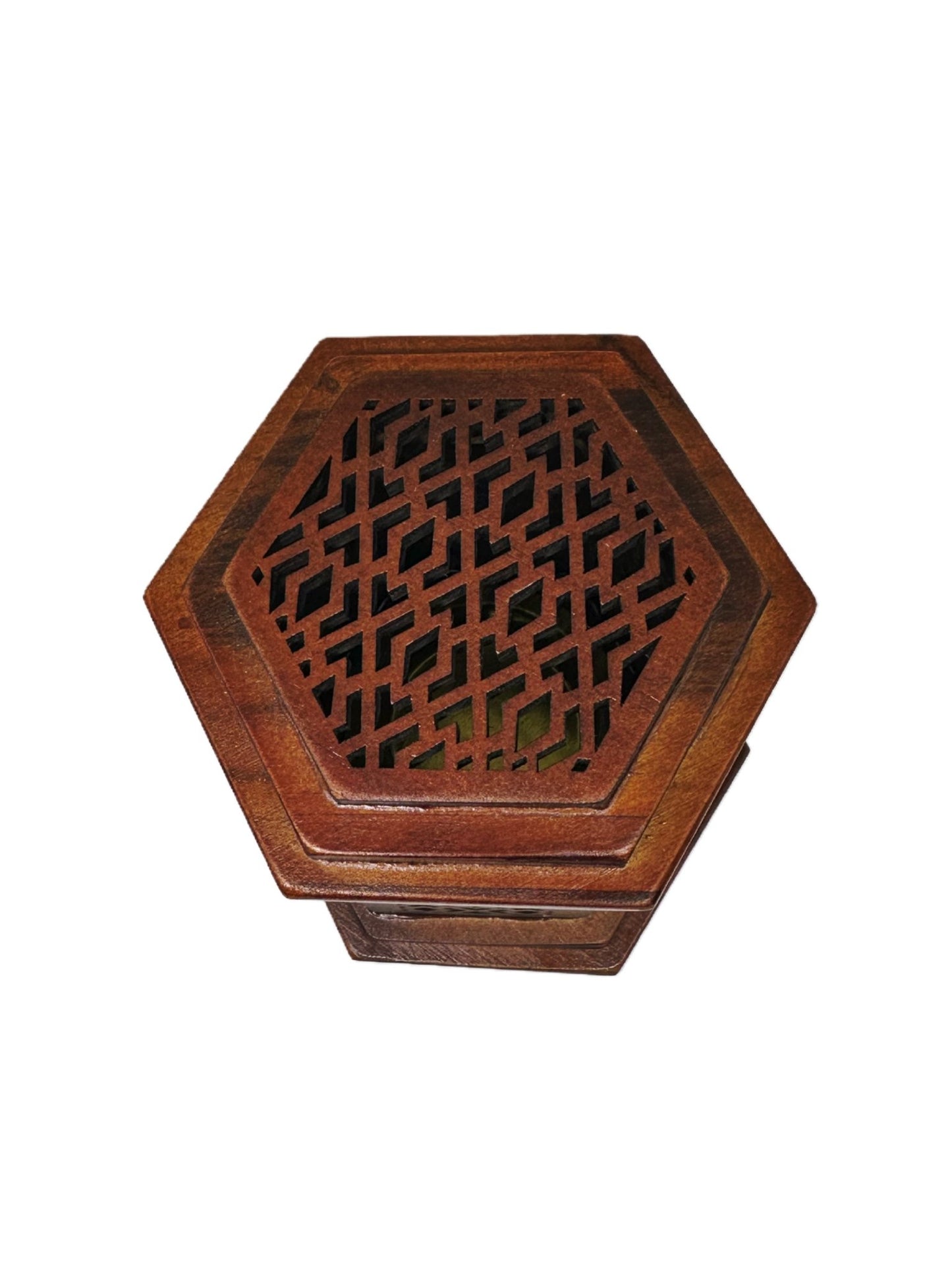 B123 HEXAGON TALL WOODEN BURNER