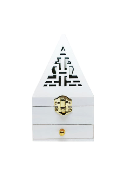 B130 PYRAMID WHITE WOODEN BURNER